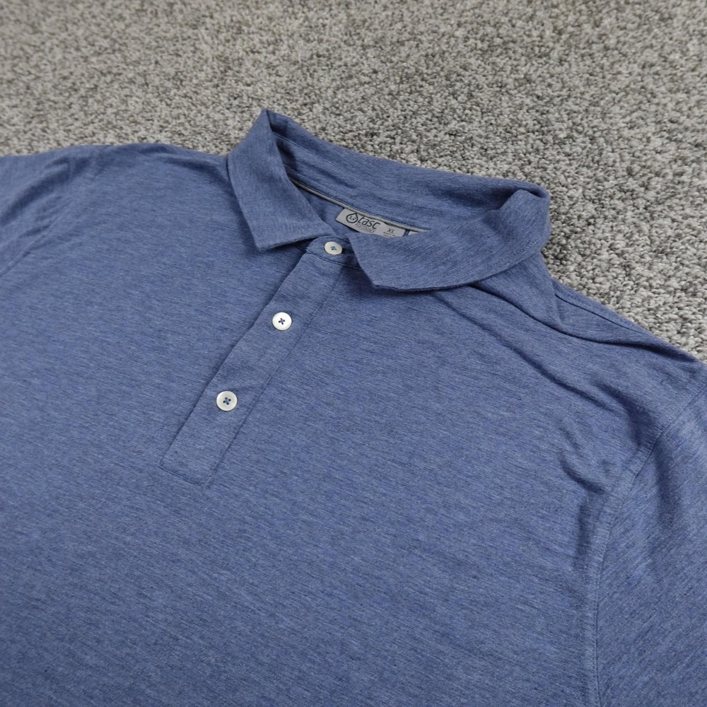 Tasc Performance Polo Shirt Mens XL Blue Pimaluxe Pima Bamboo Golf Preppy Casual